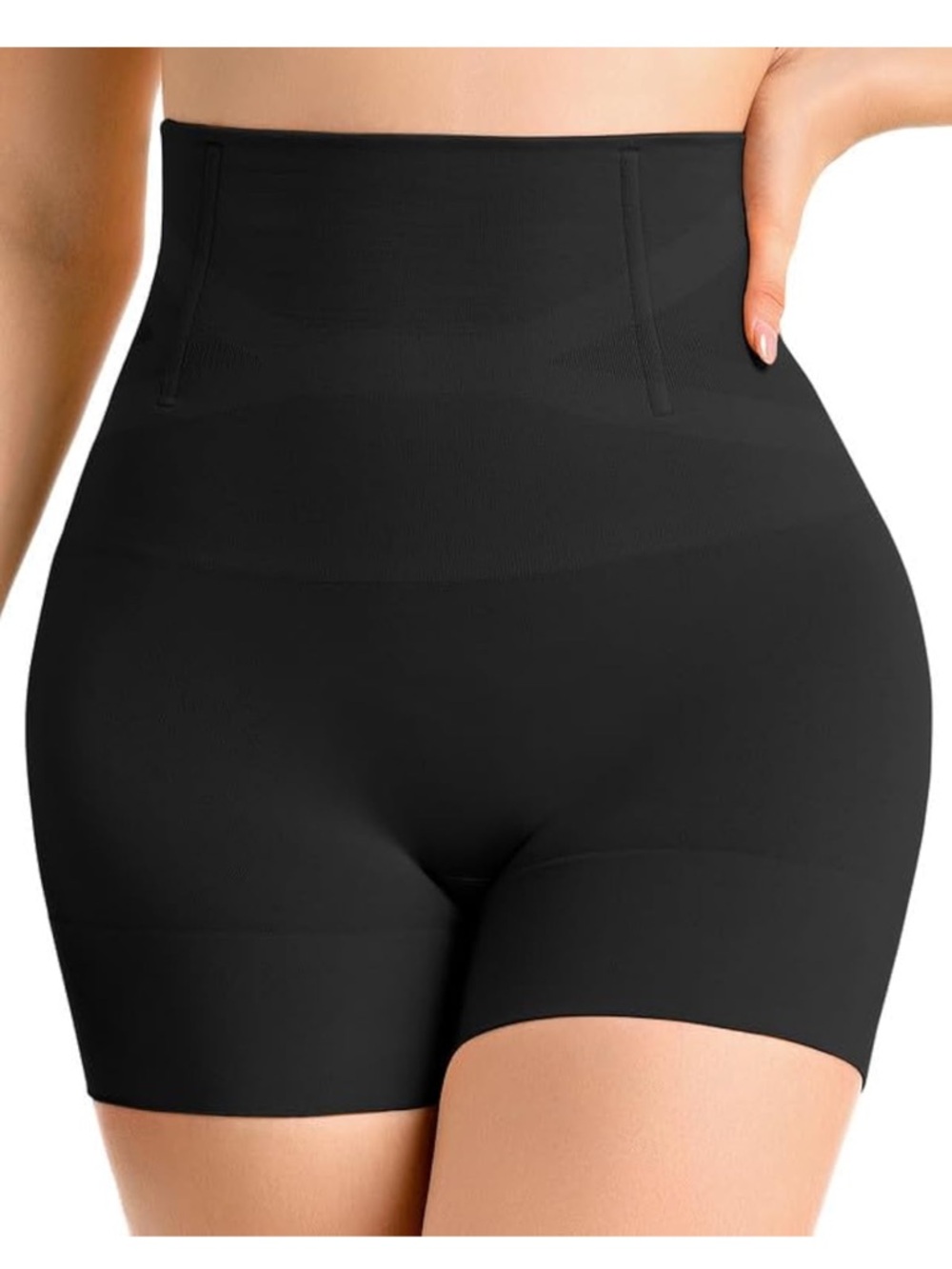 High-Waist Black Shapewear Shorts